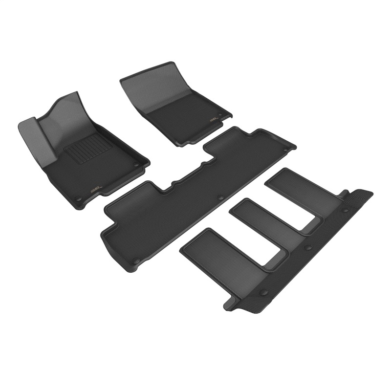 Rivian R1S Floor Mat Set - Front + Rear - 3D MAXpider - Kagu - Black - `22-`24 Rivian R1S Floor Mat Set - Front + Rear - 3D MAXpider - Kagu - Black - `22-`24